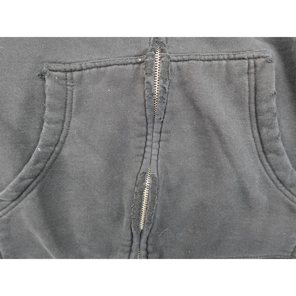 Rebel8‎ Graphic Zip Hoodie Mens Large Black Occult Metal Streetwear Distressed - Picture 9 of 13